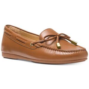 Michael Kors Sutton Moccasin Shoe Leather Flat Loafers Boat Woman’s Sz 8.5 Camel